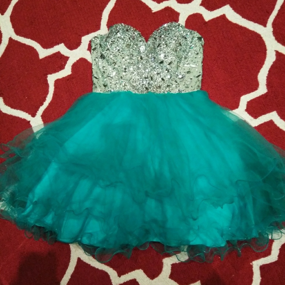 Like New! Aspeed Strapless Teal Tutu Dress